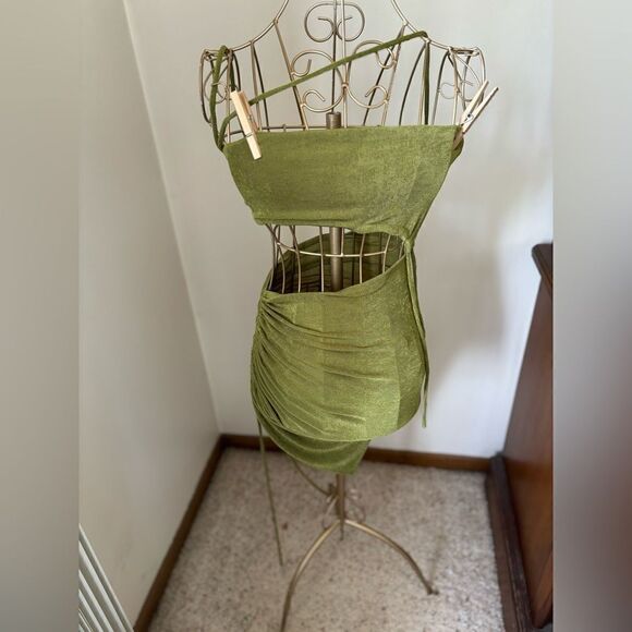 Princess Polly Dresses & Skirts - Princess Polly green strappy cutout mini dress size 0 y2k